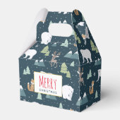 Cute Kerstwinter Animals Rustin Pattern Bedankdoosjes (Voorkant Zijde)