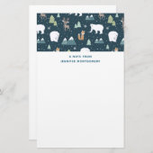 Cute Kerstwinter Animals Rustin Pattern Briefpapier (Voorkant / Achterkant)