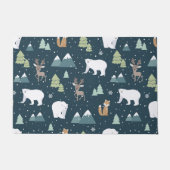 Cute Kerstwinter Animals Rustin Pattern Deurmat (Voorkant)