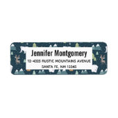 Cute Kerstwinter Animals Rustin Pattern Etiket (Voorkant)