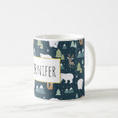 Cute Kerstwinter Animals Rustin Pattern Koffiemok (Voorkant rechts)