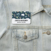 Cute Kerstwinter Animals Rustin Pattern Naamplaatje (In situ)