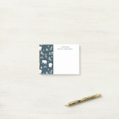Cute Kerstwinter Animals Rustin Pattern Post-it® Notes (Op bureau)