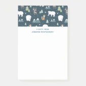 Cute Kerstwinter Animals Rustin Pattern Post-it® Notes (Voorkant)