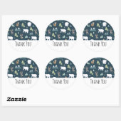 Cute Kerstwinter Animals Rustin Pattern Ronde Sticker (Vel)