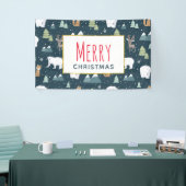 Cute Kerstwinter Animals Rustin Pattern Spandoek (Beurs)