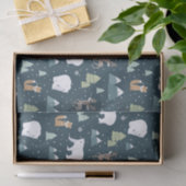 Cute Kerstwinter Animals Rustin Pattern Tissuepapier (Geschenk)