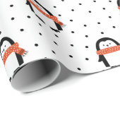 Cute Kerstwinter Penguin Wrapping Paper Cadeaupapier (Rol Hoek)