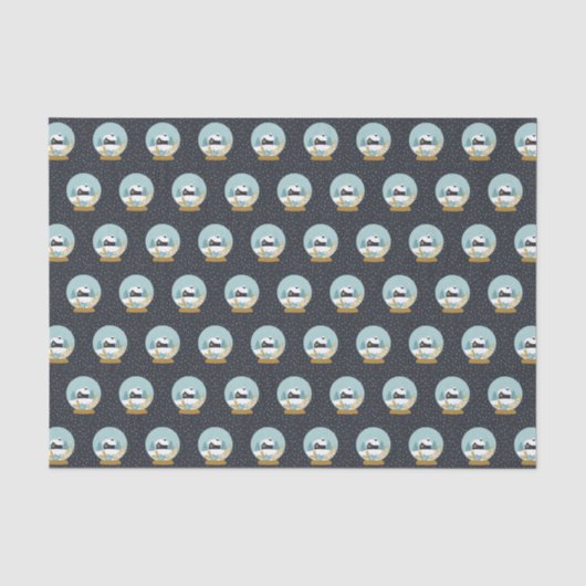 Cute KerstWinter Snow Wereldbol Pattern Tissuepapier (Voorkant)