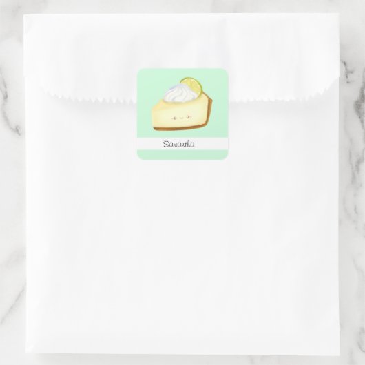 Cute Key Limoen Pie Vierkante Sticker (Tas)