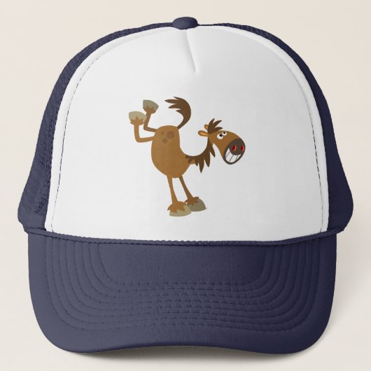 Cute Kicking Cartoon Cheval Casquette (Devant)