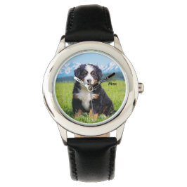 Cute Kid's Bernese Mountain Dog Personalized Horloge