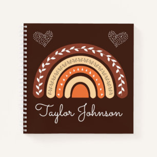 Cute Kids Boho Rainbow sur Carnet Brown