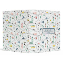 Cute Kids Cartoon Roads Voitures Ville Ville Motif