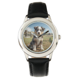 Cute Kid's Cattle Dog Personalized Horloge