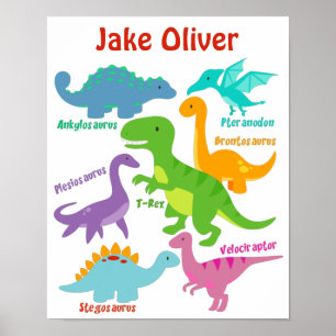 Cute Kids Dinosaurus Kinderkamer Poster