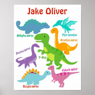 Cute Kids Dinosaurus Kinderkamer Poster