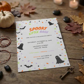 Cute Kids Halloween Kostuum Feest Uitnodiging