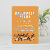 Cute Kids Halloween Night Party Custom Kaart (Staand voorkant)