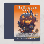 Cute Kids Halloween Night Party Custom Kaart (Voorkant / Achterkant)