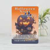 Cute Kids Halloween Night Party Custom Kaart (Staand voorkant)