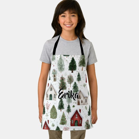 Cute Kids Holiday Apron with Name Schort (Insitu)