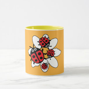 Cute Kids ladybird Family Large Café Mug
