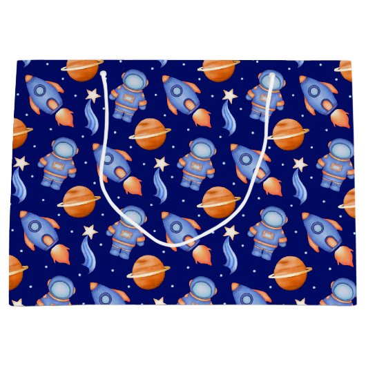 Cute Kids Rocket Ships & Astronaut Groot Cadeauzakje (Voorkant)