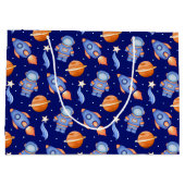 Cute Kids Rocket Ships & Astronaut Groot Cadeauzakje (Achterkant)