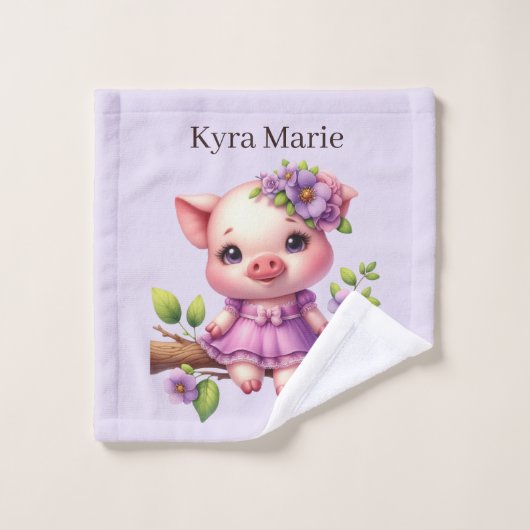 Cute kids spécial ajouter nom cochon filles (Gant de toilette)