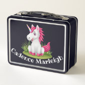 Cute Kids Unicorn Lunchbox personnalisée (Dos)