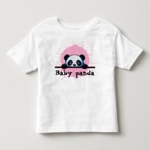 Cute kijkende baby panda roze spatjes peuter T-shi Kinder Shirts