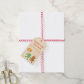 Cute Kikker & Beer Verjaardagsfeestje Vertical Fav Cadeaulabel (Met Touw)