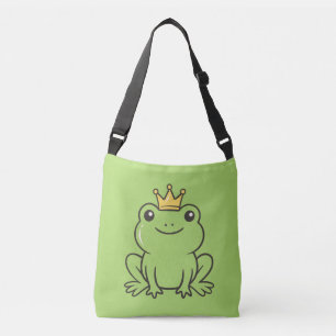 Cute kikker Koningin grappig groen Phonehoesje Crossbody Tas