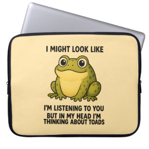 Cute Kikker Pad ADHD Humor Vergadering Overlevings Laptop Sleeve