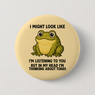 Cute Kikker Pad ADHD Humor Vergadering Overlevings Ronde Button 5,7 Cm