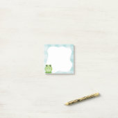 Cute kikker sticky notes, groene post-it notities post-it® notes (Op bureau)