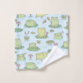 Cute Kikkers Libellen Patroon Kids Persoonlijk Bad Handdoek (Wasdoekje)