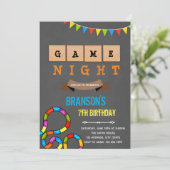 Cute kind game night party kaart (Staand voorkant)