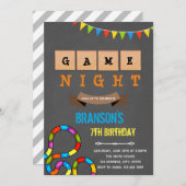 Cute kind game night party kaart (Voorkant / Achterkant)