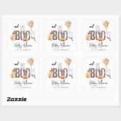Cute Kind Happy Halloween Cats Ghosts Pumpkin Boo Vierkante Sticker (Vel)