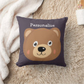 Cute Kind Teddy Bear Cartoon Brown Beer personalis Kussen (Deken)