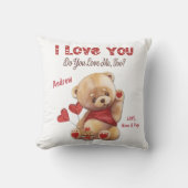 Cute Kind Teddy Bear I Love You Valentijn Kussen (Voorkant)
