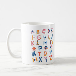 Cute Kinder ABC English Alphabet Teacher Koffiemok