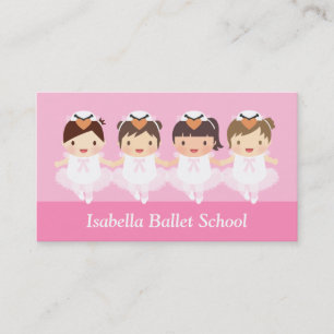 Cute Kinder Ballerina Ballet Dance School Instruct Visitekaartje
