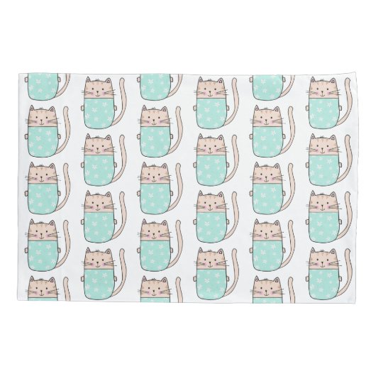 Cute Kinder Cat Pattern Kussensloop (Achterkant)