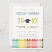 Cute Kinder Crayon Fun Rainbow Preschool Afstudere Kaart (Voorkant)