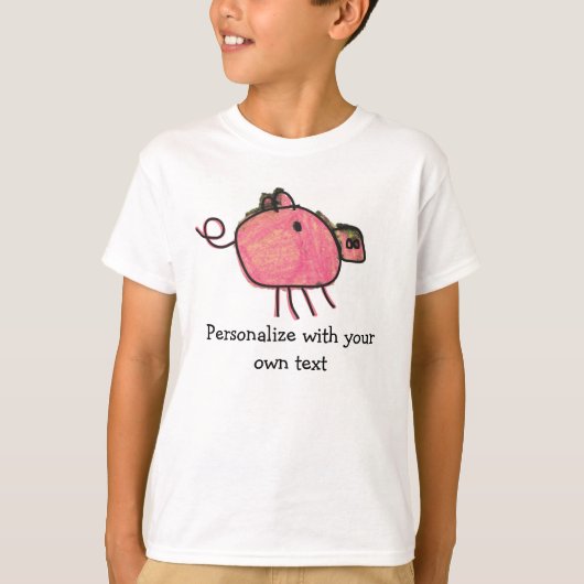 Cute Kinder Crayon Pig Shirt (Voorkant)