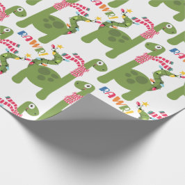 Cute Kinder Dinosaur-kerstinpakpapier Cadeaupapier