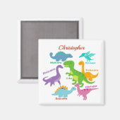 Cute Kinder Dinosaur Names Personalized Magneet (Voorkant / Achterkant)